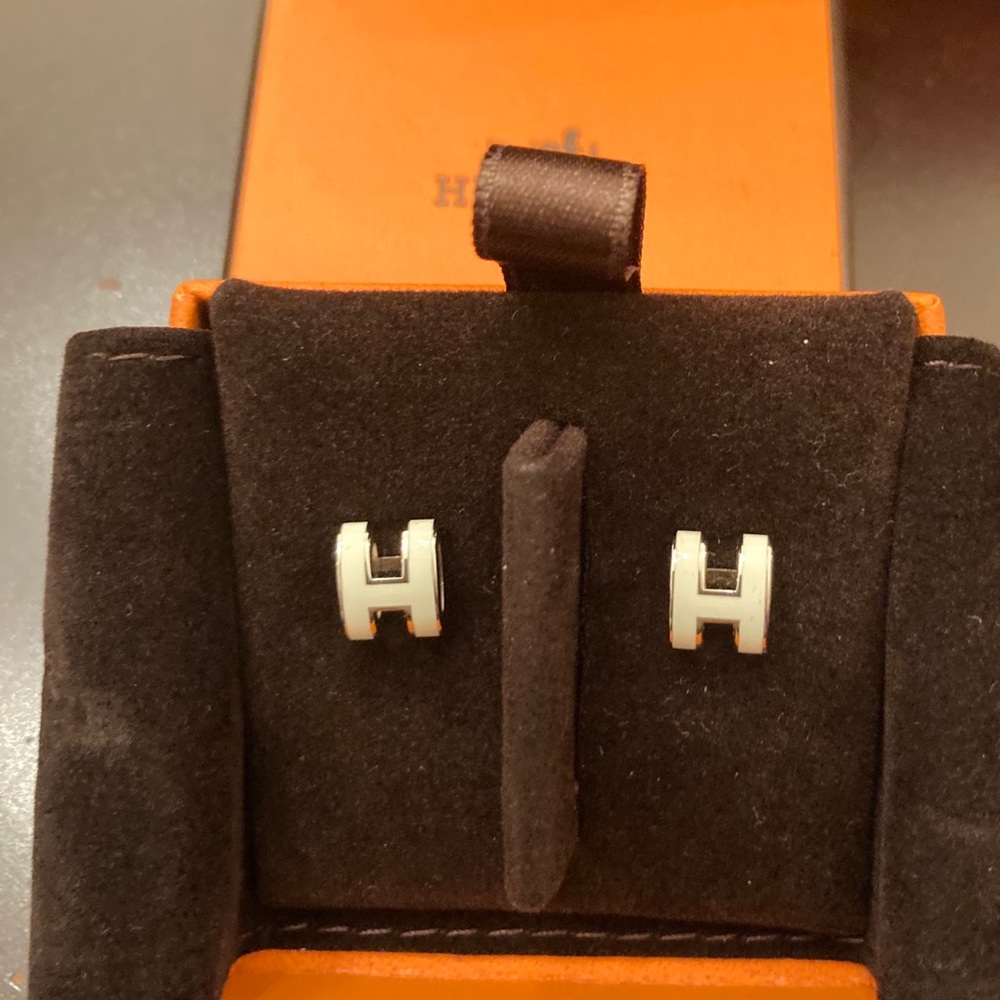 Hermes Earrings Pop H Mini Blanc